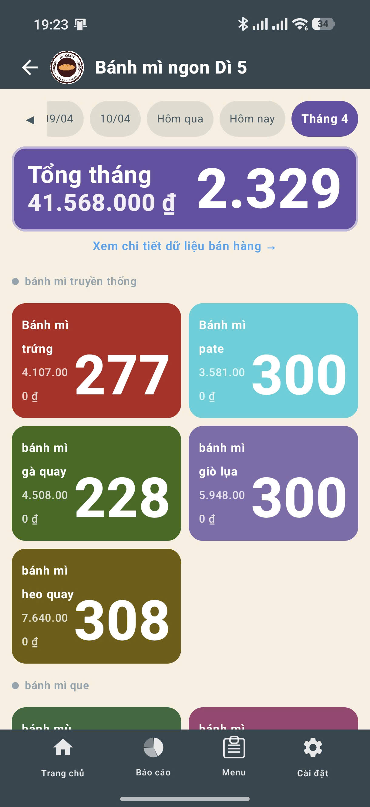 Thống kê theo tháng