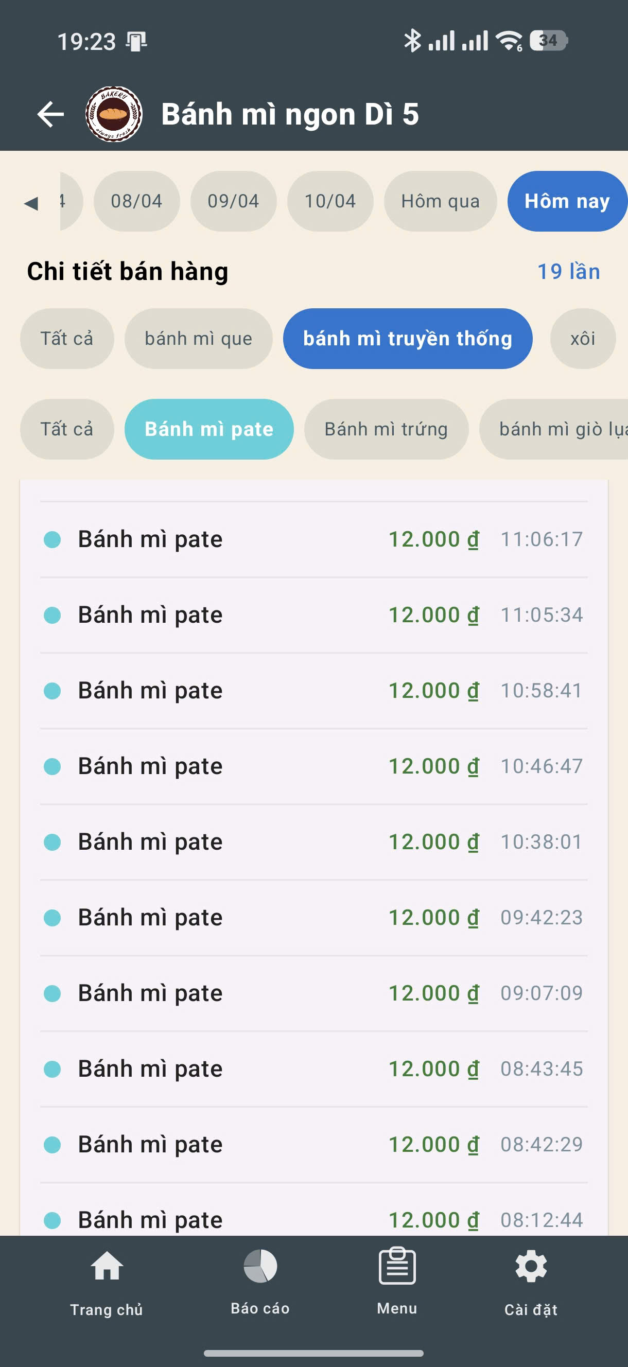 Chi tiết doanh số