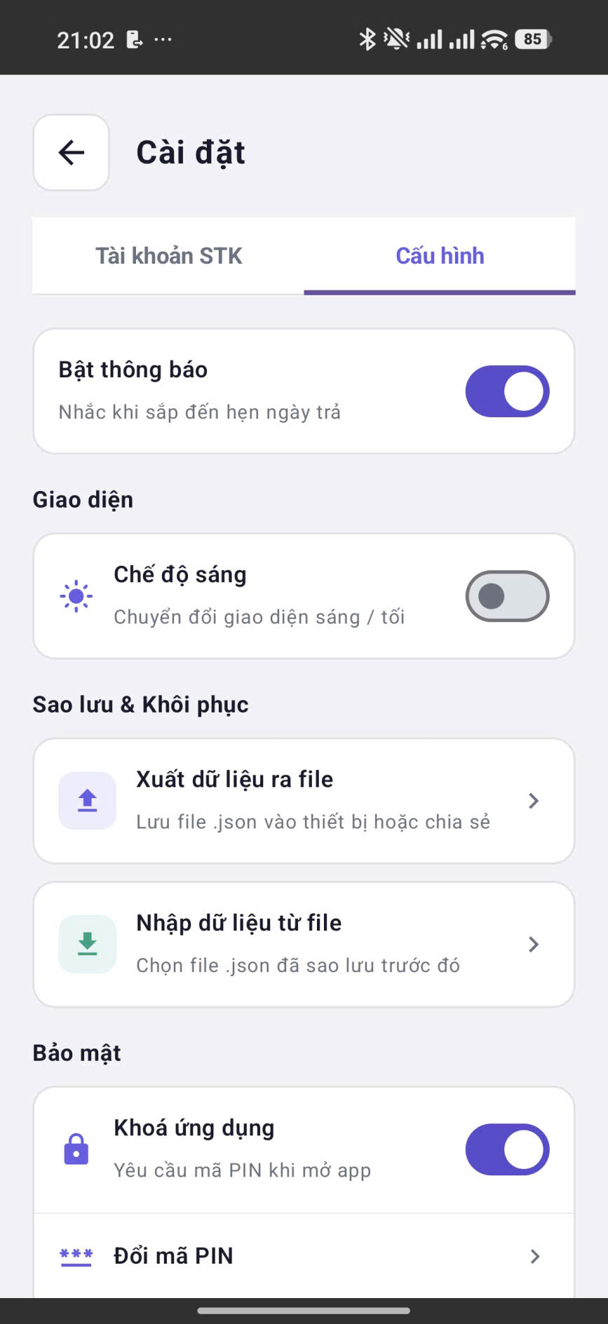 Cài đặt