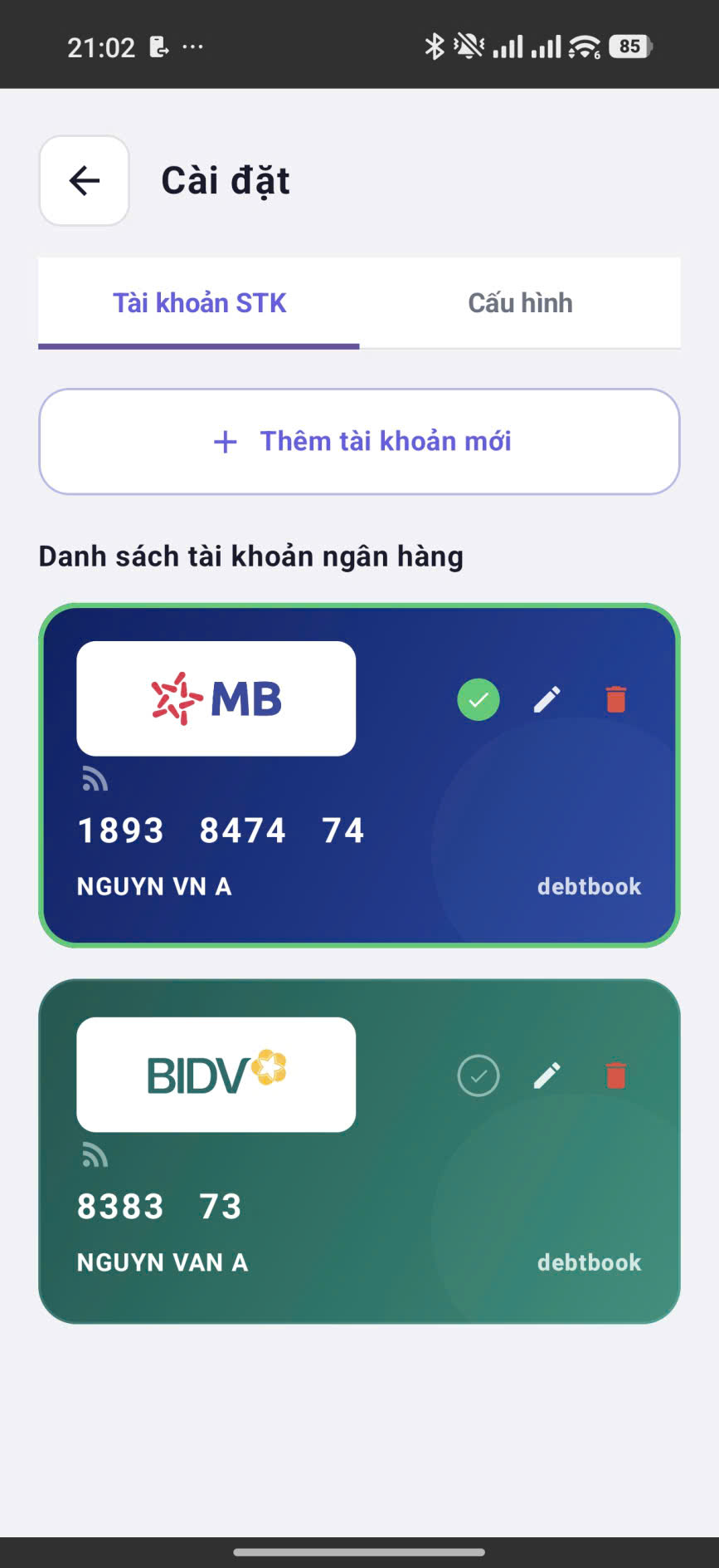 Tài khoản ngân hàng