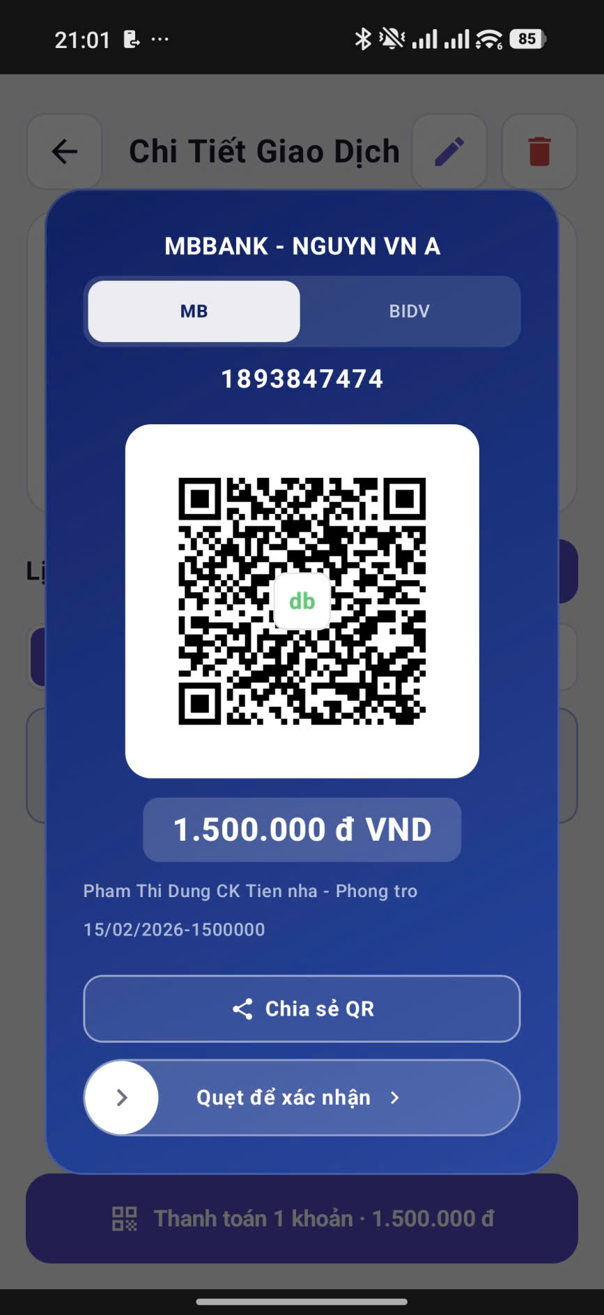 QR chuyển khoản