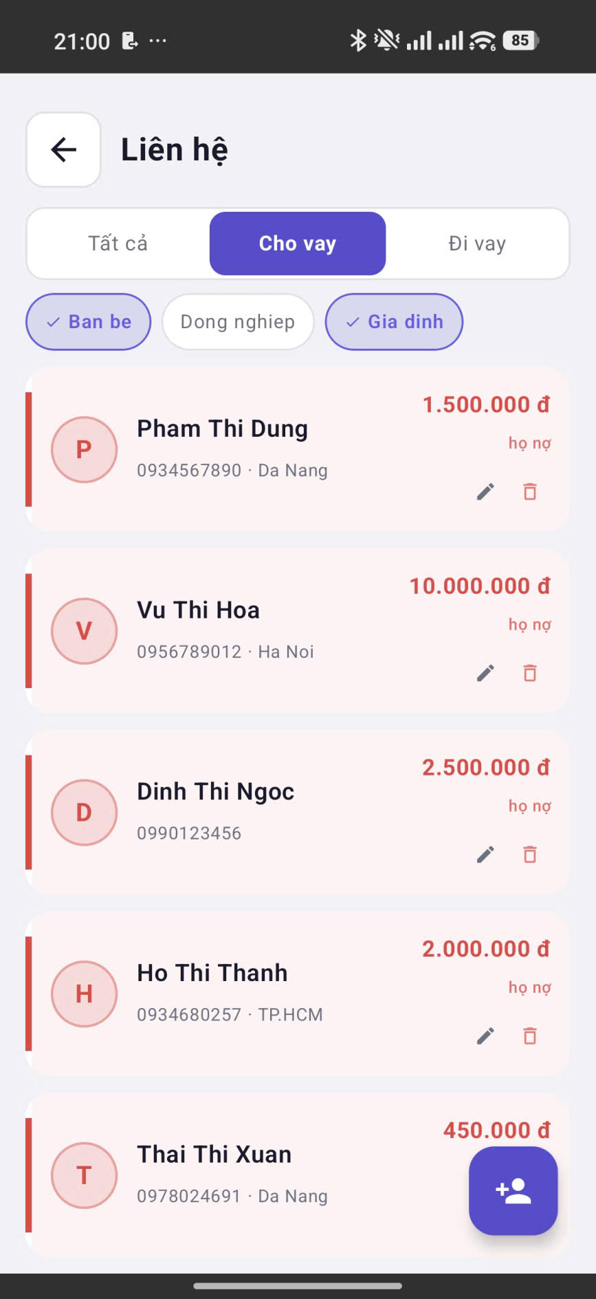 Liên hệ - Cho vay