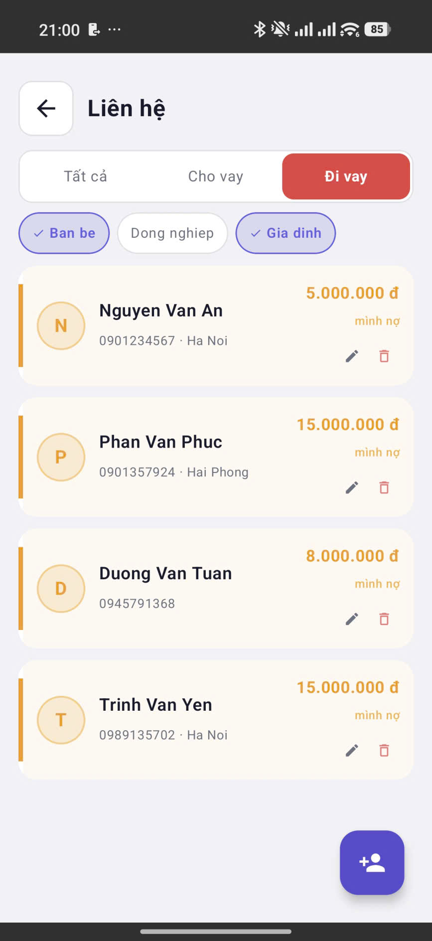 Liên hệ - Đi vay